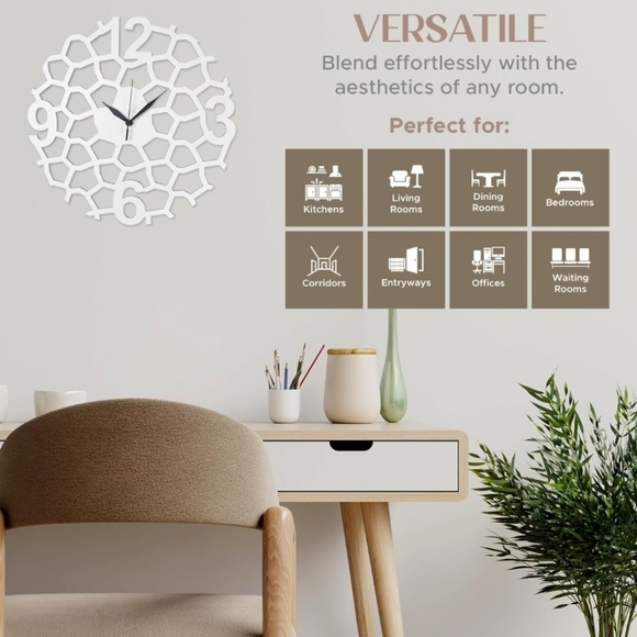 Modern Wall Clock, by MSK  Non-Ticking, Decorative 11.5 ✨️$40 on Amazon✨️ - Picture 4 of 8